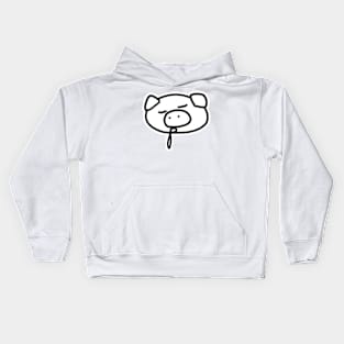 Sleeping Boo the kawaii pig. Kids Hoodie